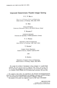 Improved Deterministic Parallel Integer Sorting