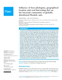 Influence of Host Phylogeny, Geographical Location and Seed Harvesting Diet on the Bacterial Community of Globally Distributed Pheidole Ants