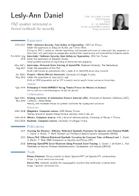Phd Student Interested in Formal Methods for Security
