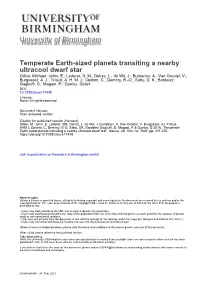 Temperate Earth-Sized Planets Transiting a Nearby Ultracool Dwarf Star Gillon, Michael; Jehin, E.; Lederer, S