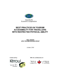 Best Practices in Tourism Accessibility. APEC