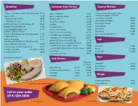 Call in Your Order (914) 699-9898