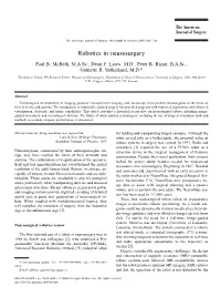 Robotics in Neurosurgery