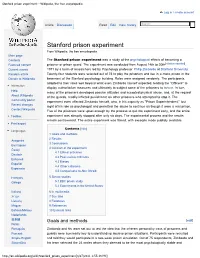 Stanford Prison Experiment - Wikipedia, the Free Encyclopedia
