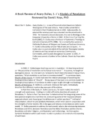 A Review of Avery Dulles Models of Revelation