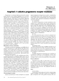 Asoprisnil: a Selective Progesterone Receptor Modulator