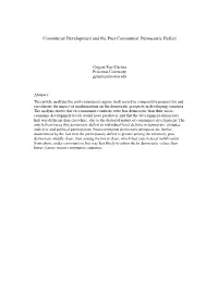 Communist Development and the Post-Communist Democratic Deficit