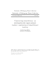 Constructing Visual Literacy: an Investigation Into Upper Primary Teachers’ Construction of Visual Literacy Teaching