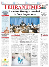 Leader: Strength Needed to Face Hegemons