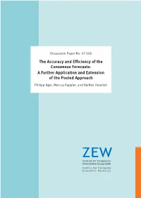 The Accuracy and Efficiency of the Consensus Forecasts: a Further Application and Extension of the Pooled Approach