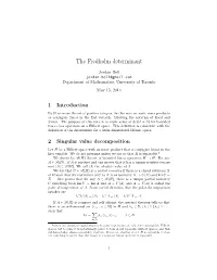 The Fredholm Determinant