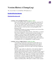 Version History (Changelog)