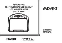 Advexl10 a 10.1" Overhead Led Backlit Lcd Monitor With
