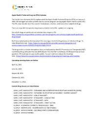 Apple Health Preferred Drug List (PDL) Updates