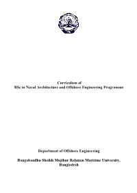 Curriculum of Bsc in Naval Architecture and Offshore Engineering Programme
