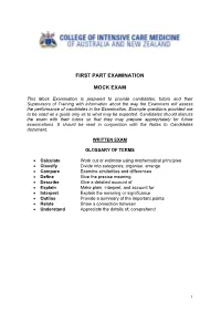 First Part Examination Mock Exam