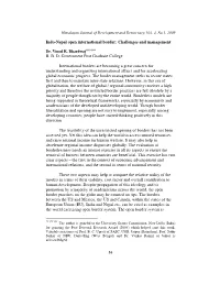 Indo-Nepal Open International Border: Challenges and Management