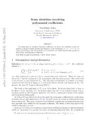 Some Identities Involving Polynomial Coefficients