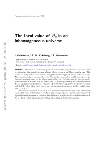 The Local Value of H0 in an Inhomogeneous Universe