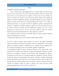 UNIT-1 FLEXIBILITY MATRIX METHODS Since Twentieth Century, Indeterminate Structures Are Being Widely Used for Its Obvious Merits