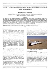Computational Aerodynamic Analysis of Blended Wing Body Mav Design