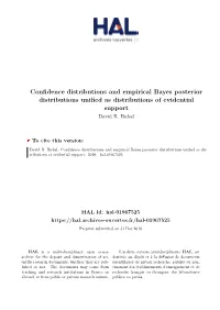 Confidence Distributions and Empirical Bayes Posterior Distributions Unified As Distributions of Evidential Support David R