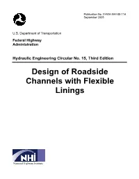 Design of Roadside Channels with Flexible Linings