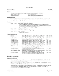 Michael G. Heinz Page 1 of 18 Curriculum