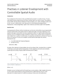 Practises in Listener Envelopment with Controllable Spatial Audio
