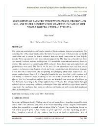 Views of Soil Erosion Problems and Their Conservation Knowledge at Beressa Watershed, Central Highland of Ethiopia