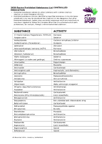 2020 Equine Prohibited Substances List CONTROLLED MEDICATION