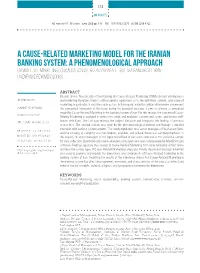 A Cause-Related Marketing Model for the Iranian Banking System: a Phenomenological Approach