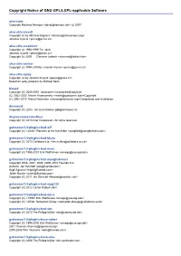 Copyright Notice of GNU GPL/LGPL-Applicable Software