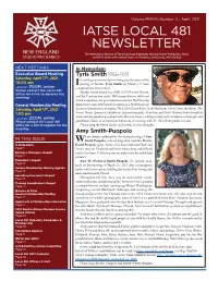 Iatse Local 481 Newsletter