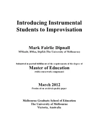 Introducing Instrumental Students to Improvisation 1