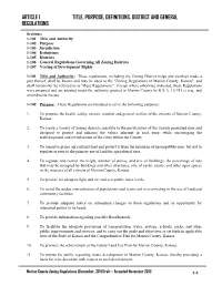Article 1 Title, Purpose, Definitions, District and General Regulations
