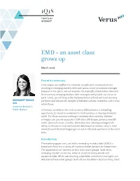 EMD - an Asset Class Grows Up