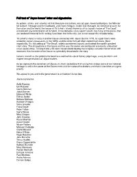 Full Text of 'Joyce House' Letter and Signatories