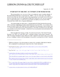 Overview of the Fdic As Conservator Or Receiver