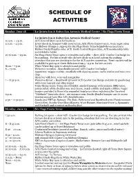 Schedule of Activities