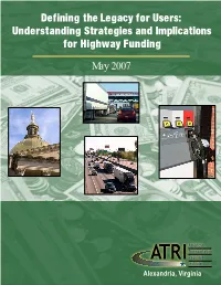 Strategies and Implication for Highway Funding