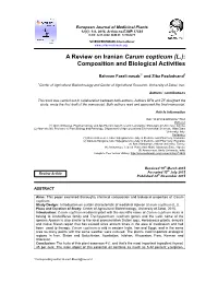 A Review on Iranian Carum Copticum (L.) : Composition and Biological Activities