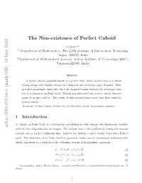 Arxiv:2005.07514V1 [Math.GM] 14 May 2020 the Non-Existence Of