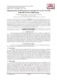 Implementation of PS2 Keyboard Controller IP Core for on Chip Embedded System Applications