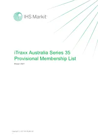 Itraxx Australia Series 35 Provisional Membership List.Pdf