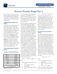 Receiver Dynamic Range: Part 2
