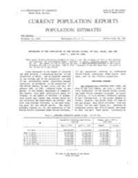 Current Popui .. a Tion Reports