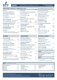 EVERYTHING SERVED ALL DAY Your Table Number
