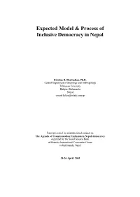 Expected Model & Process of Inclusive Democracy in Nepal