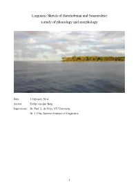 Linguistic Sketch of Hatohobeian and Sonsorolese: a Study of Phonology and Morphology